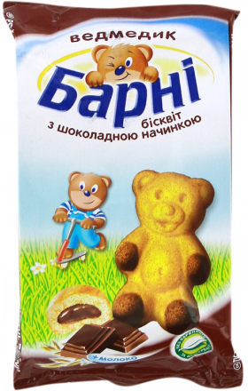 Բիսկվիթային արջուկ շոկոլադե միջուկով «Barni» 30գ