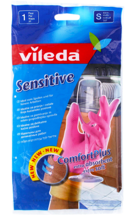 Ռետինե ձեռնոցներ «Vileda Sensitive ComfortPlus» S 