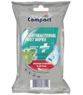 Անձեռոցիկ խոնավ «Compact Antibacterial» 15հատ