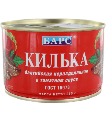 Անձրուկ տոմատի սոուսում «Барс» 250գ