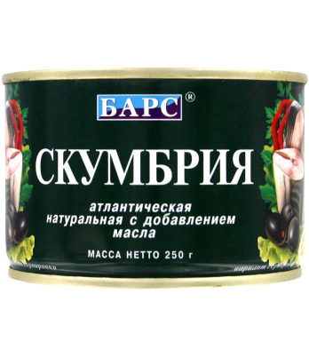 Թյունիկ (սկումբրիա) ձեթի մեջ «Барс» 250գ 