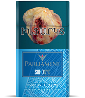 Cigarettes "Parliament Soho NYC Aqua Super Slims" 	