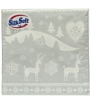 Napkin "Silk Soft" silver deer 33*33 20pcs 3pcs