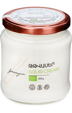 Թթվասեր «Yeremyan Products» 450գ, յուղայնությունը ՝ 25%