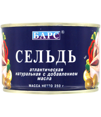 Ծովատառեխ ձեթի մեջ «Барс» 250գ 