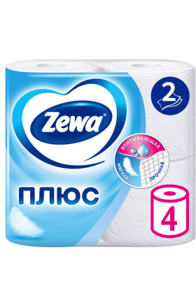 Զուգարանի թուղթ «Zewa Плюс» 4հատ
