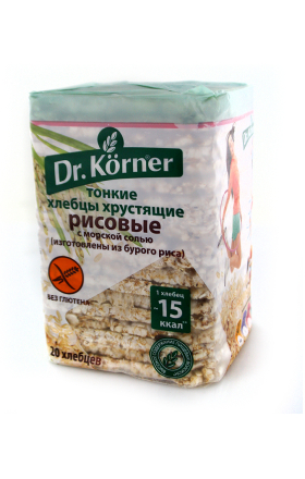 Խրթխրթան հացեր բրնձի՝ ծովի աղով «Dr. Körner» 100գ