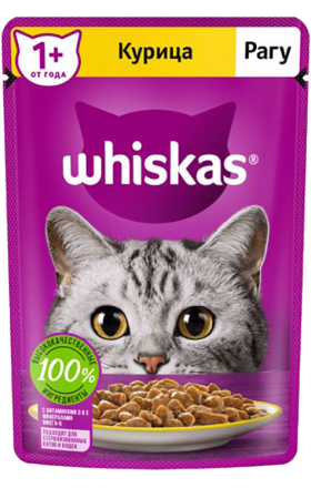 Կատուների կեր «Whiskas» 75գ Ռագու, Հավ